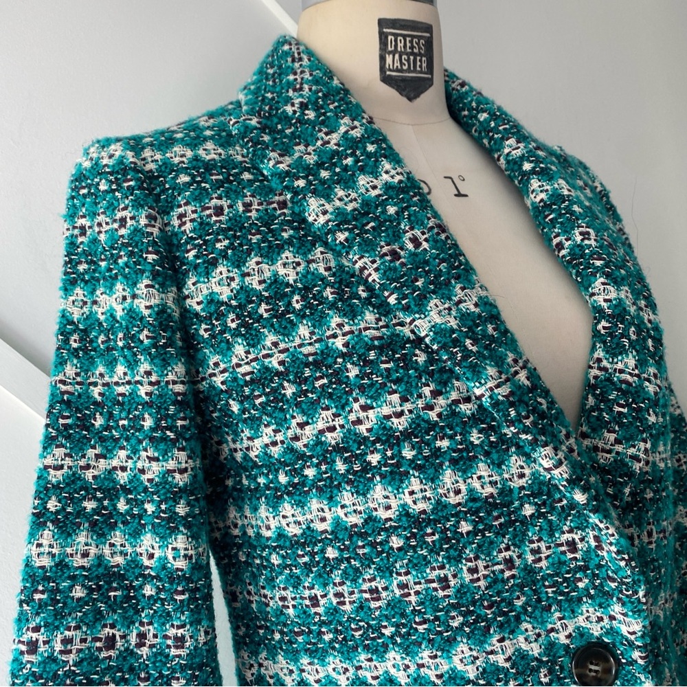 J.Crew Boyfriend Oversized Blazer in Emerald Green Italian Jacquard Wool - 0 - Picture 5 of 17